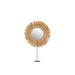 J-Line Spiegel Op voet rond riet raffia naturel-Spiegels-J-Line