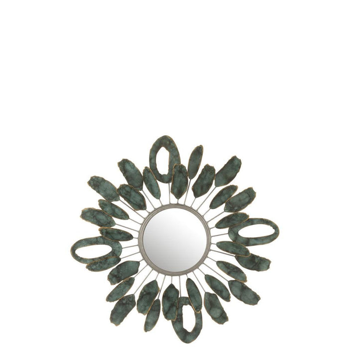 J-Line Spiegel Stukjes ovaal metaal goud/groen-Spiegels-J-Line