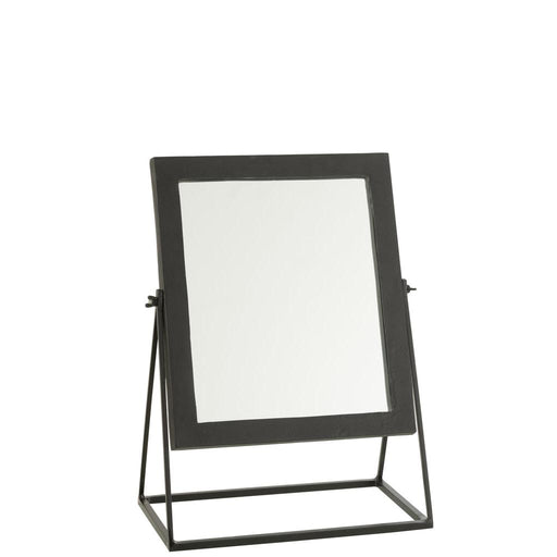 J-Line Spiegel Vierkant op voet metaal zwart-Spiegels-J-Line
