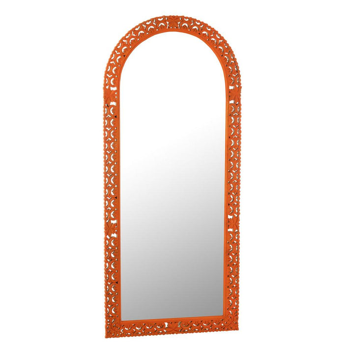 J-Line Spiegel gekerfd mumbai mango hout mix-Spiegels-J-Line