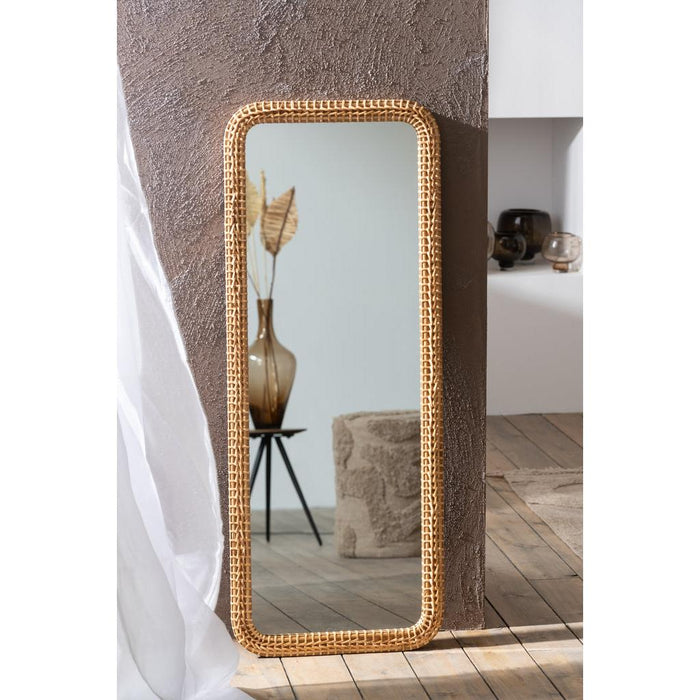 J-Line Spiegel rechthoek spar/glas natuur-Spiegels-J-Line