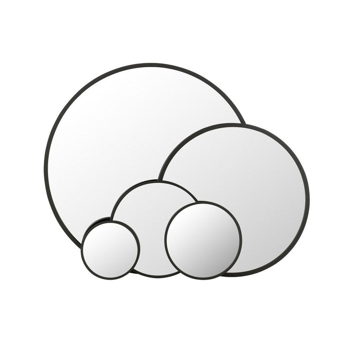 J-Line Spiegel rond zwt matt extralarge-Spiegels-J-Line