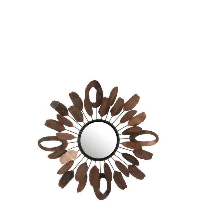 J-Line Spiegel stukjes ovaal metaal bruin-Spiegels-J-Line