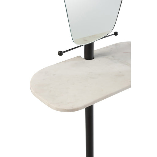 J-Line Spiegel+plank Muur marmer/ijzer/glas wit/zwart-Spiegels-J-Line