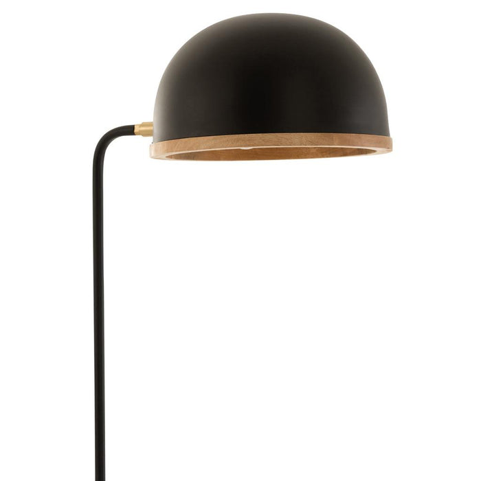 J-Line Staande Lamp evy ijzer/hout zwart/naturel-Vloerlampen-J-Line