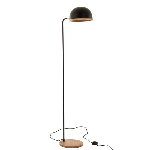 J-Line Staande Lamp evy ijzer/hout zwart/naturel-Vloerlampen-J-Line