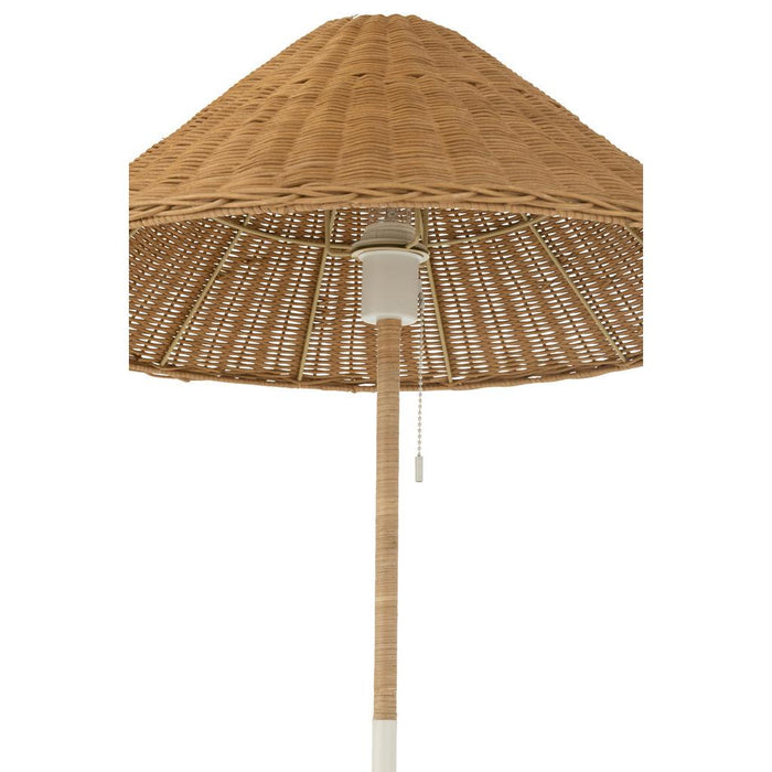 J-Line Staande Lamp metaal/rattan wit/naturel-Vloerlampen-J-Line