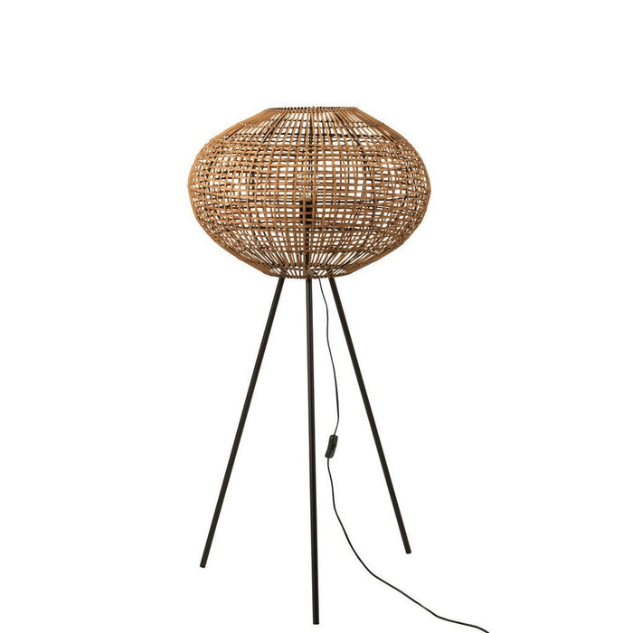J-Line Staanlamp Driepoot rattan/metaal bruin/zwart small-Vloerlampen-J-Line