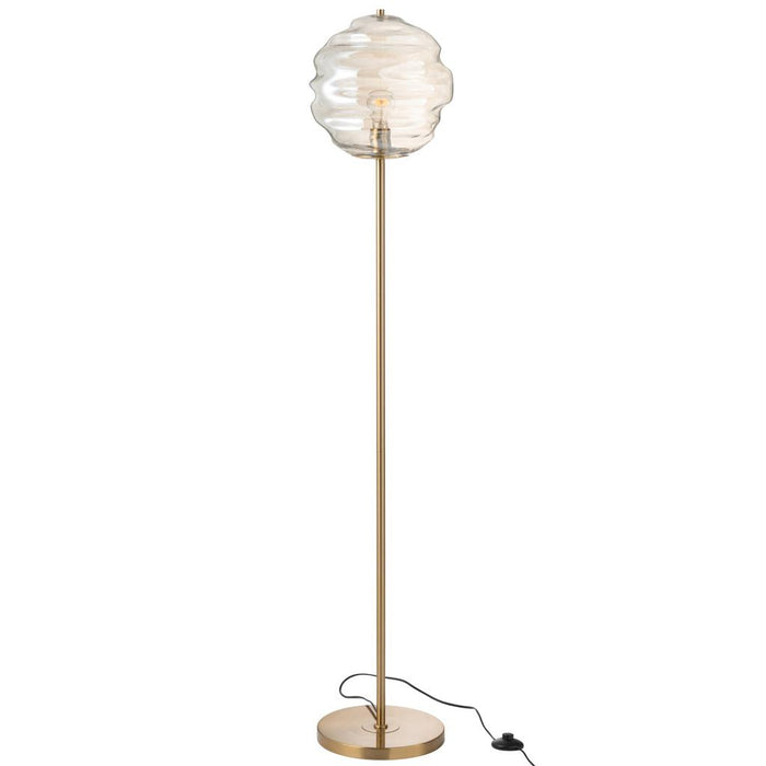 J-Line Staanlamp Glas licht cognac-Vloerlampen-J-Line
