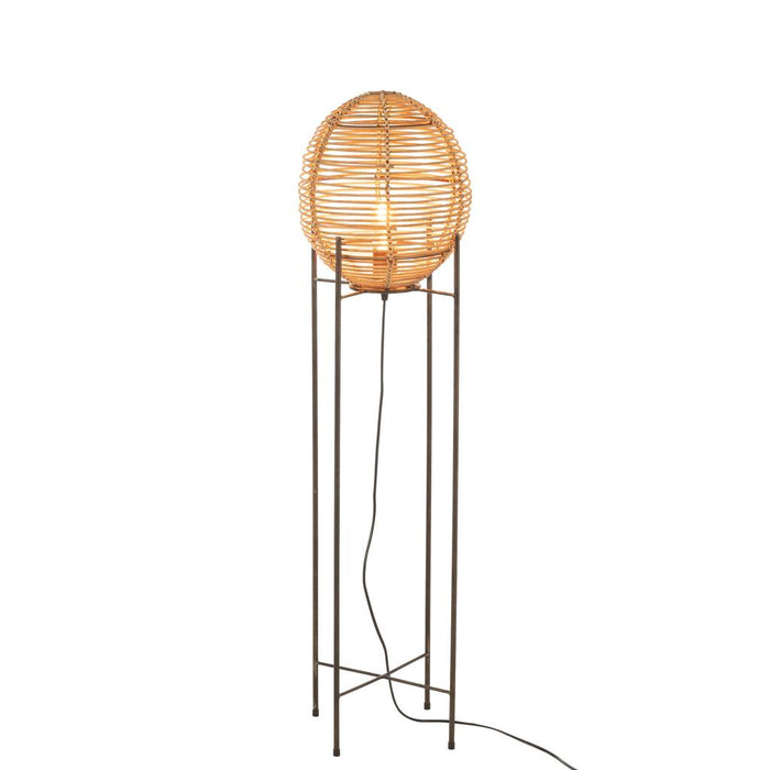 J-Line Staanlamp Op frame metaal/rattan naturel-Vloerlampen-J-Line