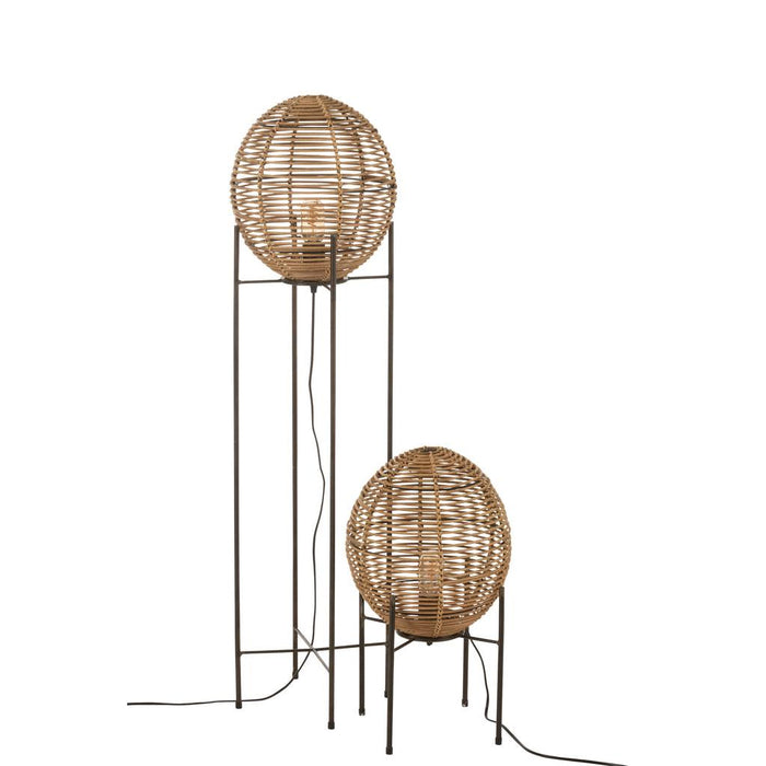 J-Line Staanlamp Op frame metaal/rattan naturel-Vloerlampen-J-Line