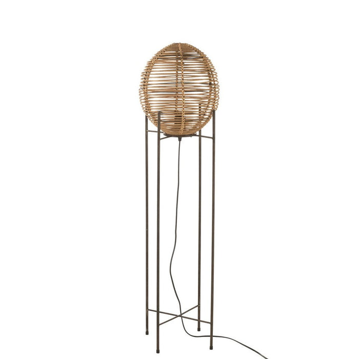 J-Line Staanlamp Op frame metaal/rattan naturel-Vloerlampen-J-Line