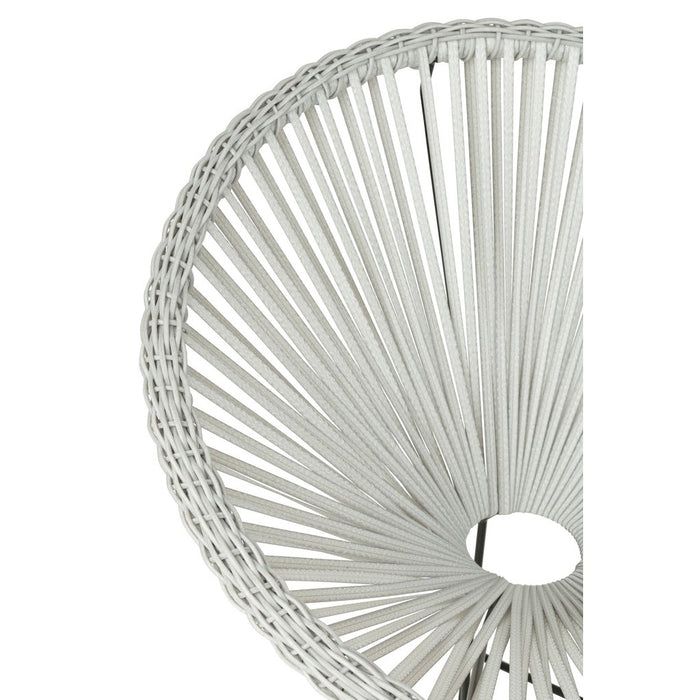 J-Line Stoel Acapulco metaal/rotan wit-Eetkamerstoelen-J-Line