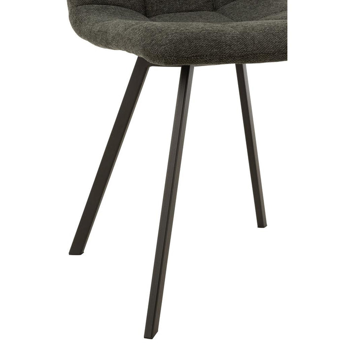 J-Line Stoel Babette textiel/metaal donker grijs-Eetkamerstoelen-J-Line
