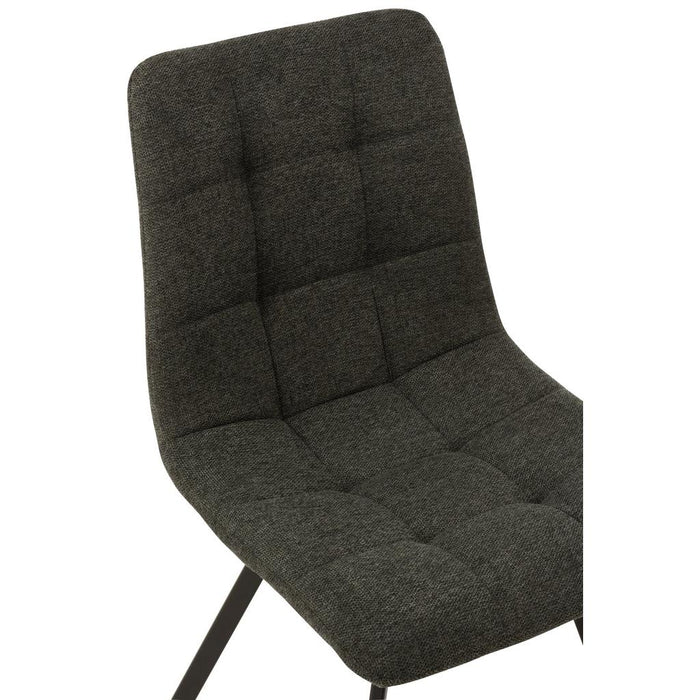 J-Line Stoel Babette textiel/metaal donker grijs-Eetkamerstoelen-J-Line