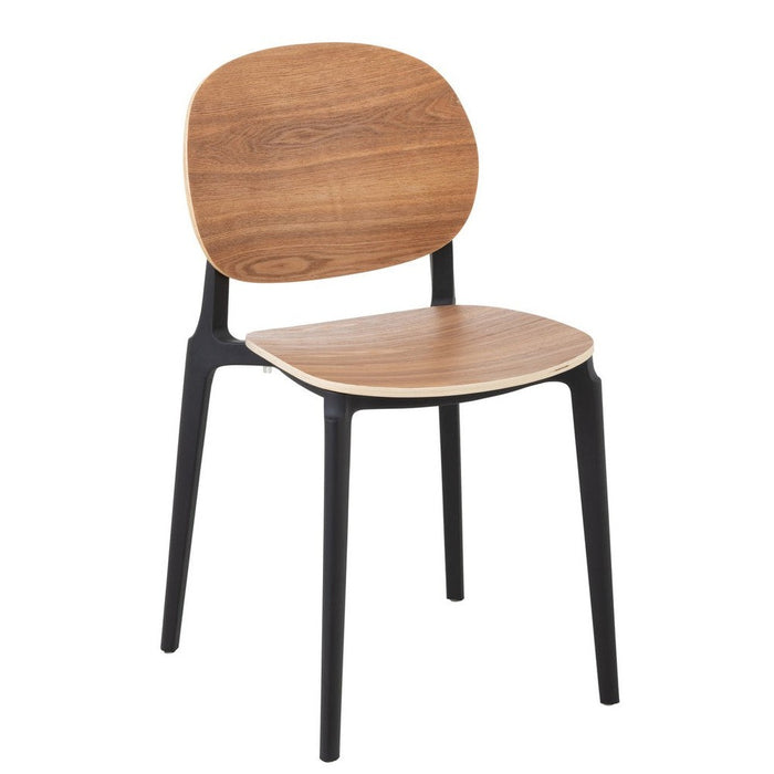 J-Line Stoel Basic polyester/veneer naturel-Eetkamerstoelen-J-Line