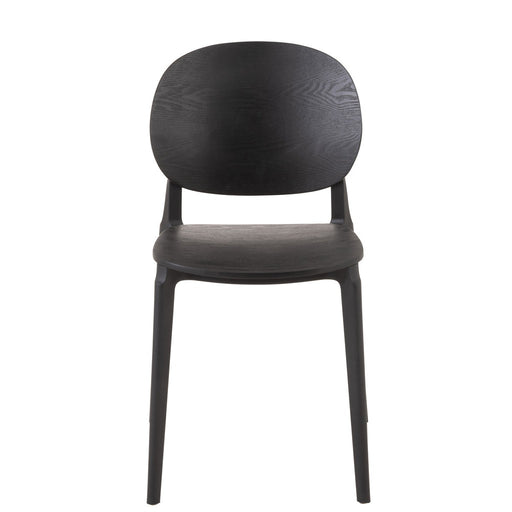 J-Line Stoel Basic polyester/veneer zwart-Eetkamerstoelen-J-Line