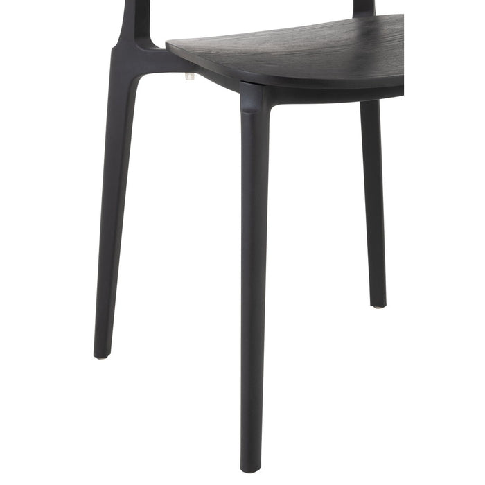 J-Line Stoel Basic polyester/veneer zwart-Eetkamerstoelen-J-Line