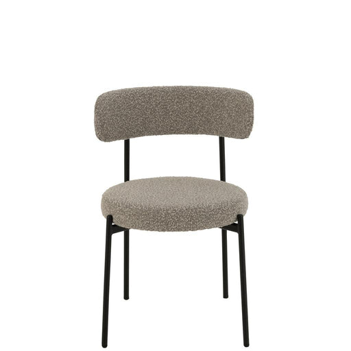 J-Line Stoel Boucle multiplex/polyester grijs/zwart-Eetkamerstoelen-J-Line