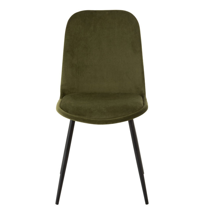 J-Line Stoel Claire metaal/textiel groen-Eetkamerstoelen-J-Line