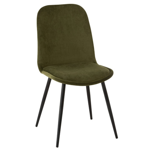 J-Line Stoel Claire metaal/textiel groen-Eetkamerstoelen-J-Line