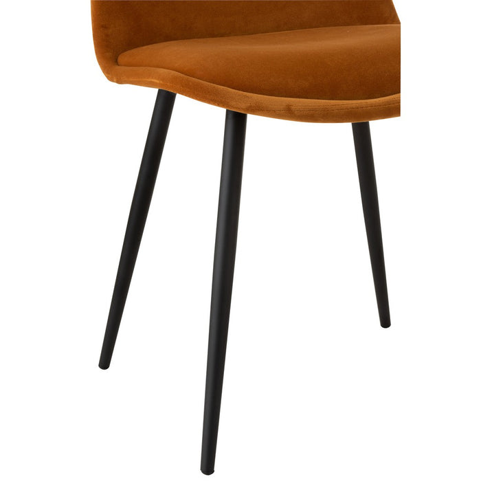 J-Line Stoel Claire metaal/textieloker-Eetkamerstoelen-J-Line