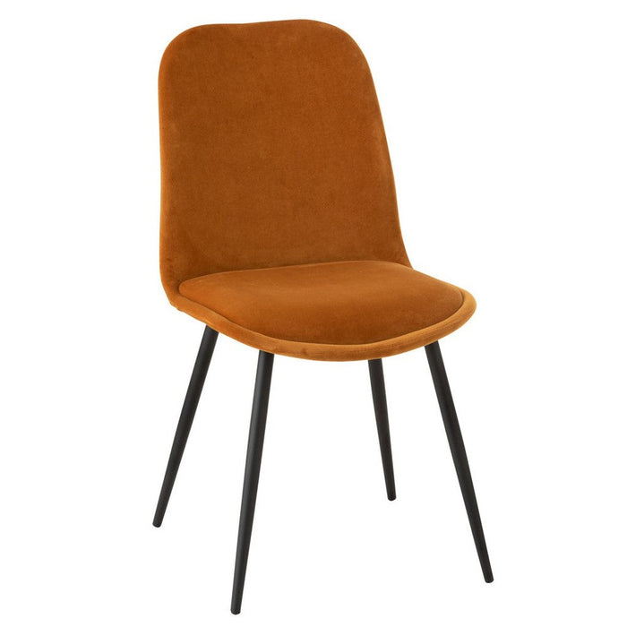 J-Line Stoel Claire metaal/textieloker-Eetkamerstoelen-J-Line