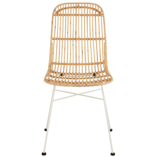 J-Line Stoel Ema rotan/metaal naturel/wit-Eetkamerstoelen-J-Line