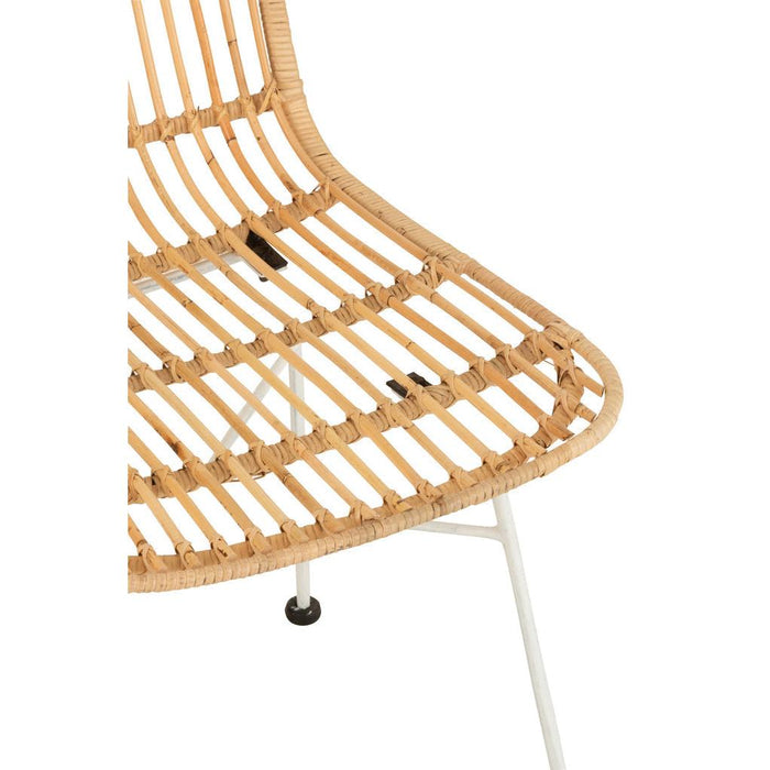 J-Line Stoel Ema rotan/metaal naturel/wit-Eetkamerstoelen-J-Line