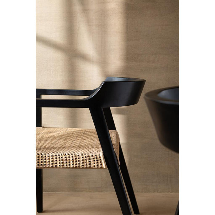 J-Line Stoel Emma teakhout zwart/bruin-Eetkamerstoelen-J-Line