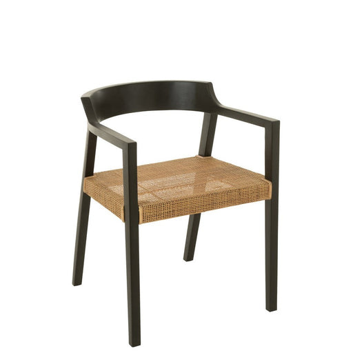 J-Line Stoel Emma teakhout zwart/bruin-Eetkamerstoelen-J-Line