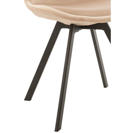 J-Line Stoel Helene metaal/textiel beige-Eetkamerstoelen-J-Line