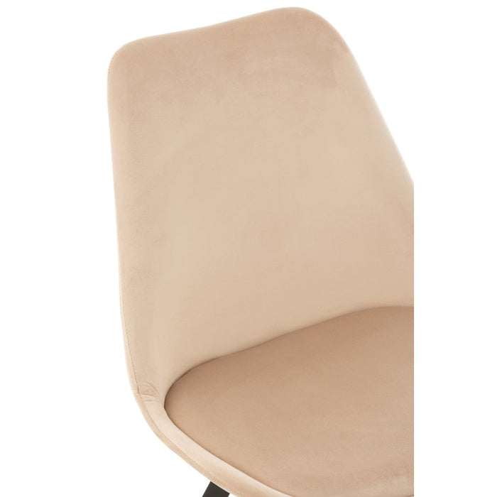 J-Line Stoel Helene metaal/textiel beige-Eetkamerstoelen-J-Line