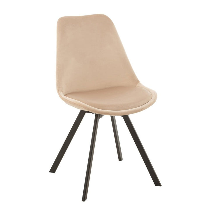 J-Line Stoel Helene metaal/textiel beige-Eetkamerstoelen-J-Line