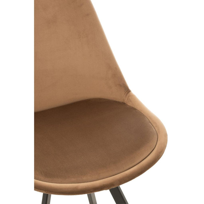 J-Line Stoel Helene metaal/textiel bruin-Eetkamerstoelen-J-Line