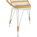J-Line Stoel Jeanne buiten metaal/rattan naturel/wit-Eetkamerstoelen-J-Line