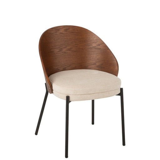 J-Line Stoel Lone multiplex/metaal bruin/beige-Eetkamerstoelen-J-Line