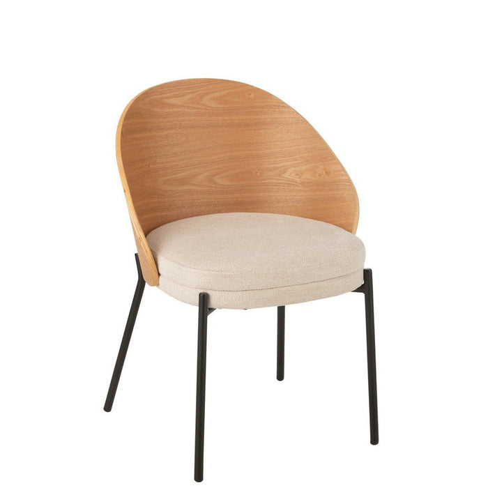 J-Line Stoel Lone multiplex/metaal naturel/beige-Eetkamerstoelen-J-Line