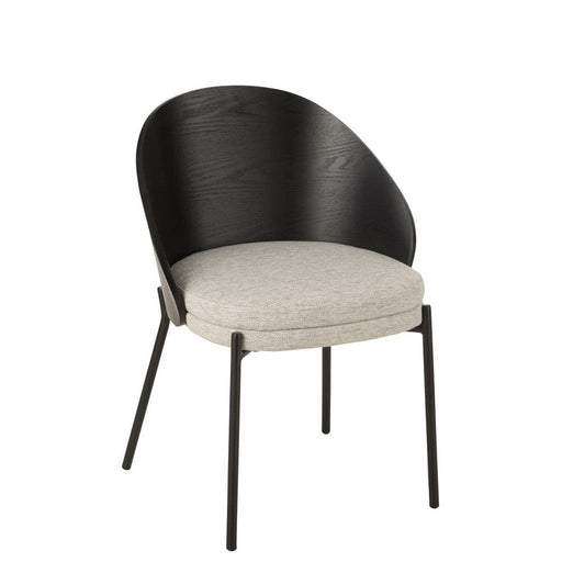 J-Line Stoel Lone multiplex/metaal zwart/grijs-Eetkamerstoelen-J-Line