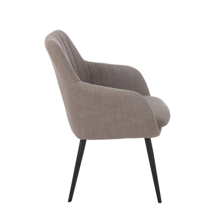 J-Line Stoel Miles staal/schuim taupe-Eetkamerstoelen-J-Line