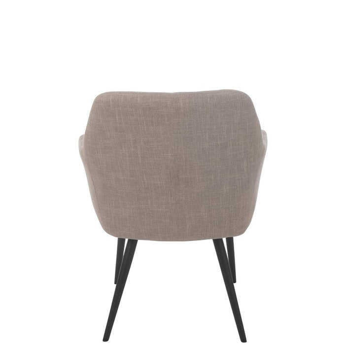 J-Line Stoel Miles staal/schuim taupe-Eetkamerstoelen-J-Line