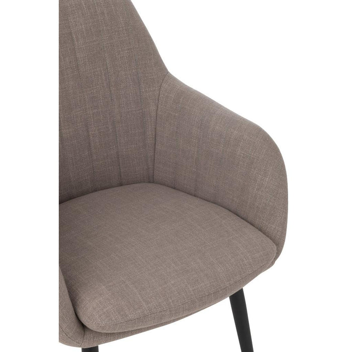 J-Line Stoel Miles staal/schuim taupe-Eetkamerstoelen-J-Line