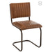 J-Line Stoel Modern leder/metaal cognac-Eetkamerstoelen-J-Line