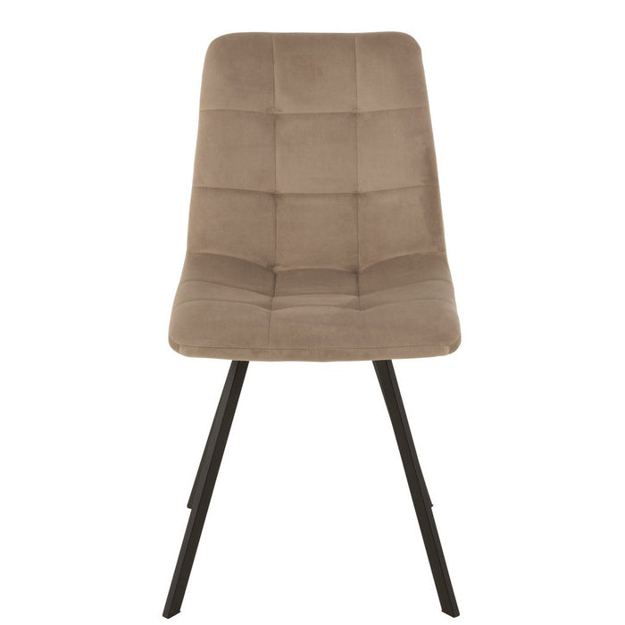 J-Line Stoel Morgan textiel/metaal beige-Eetkamerstoelen-J-Line