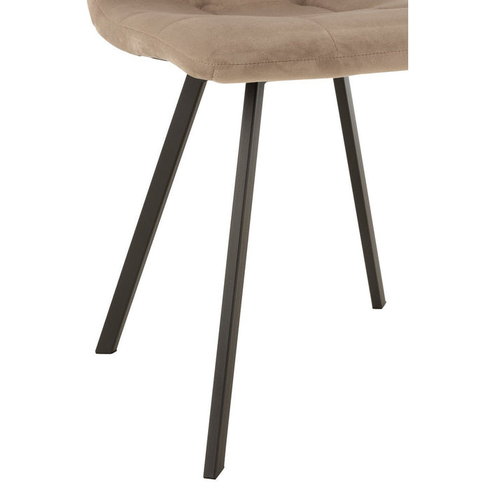 J-Line Stoel Morgan textiel/metaal beige-Eetkamerstoelen-J-Line