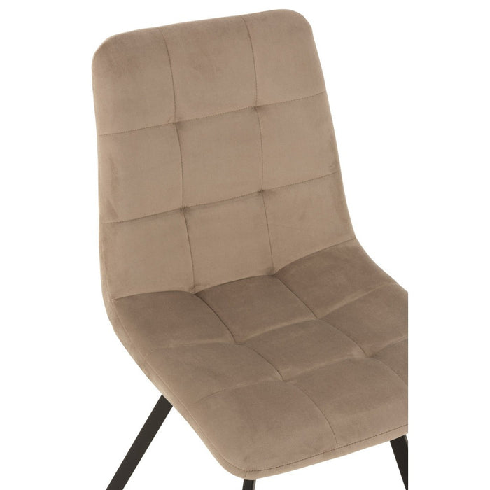 J-Line Stoel Morgan textiel/metaal beige-Eetkamerstoelen-J-Line