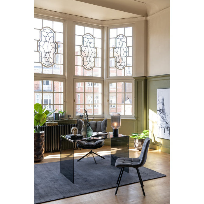 J-Line Stoel Morgan textiel/metaal grijs-Eetkamerstoelen-J-Line