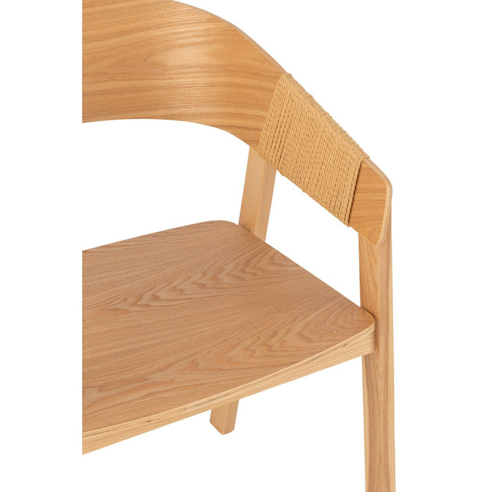 J-Line Stoel Naga essenhout/touw naturel-Eetkamerstoelen-J-Line