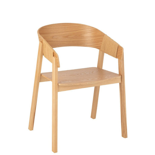 J-Line Stoel Naga essenhout/touw naturel-Eetkamerstoelen-J-Line
