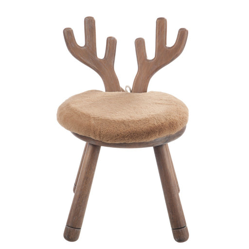 J-Line Stoel Oor hert hout naturel-Eetkamerstoelen-J-Line